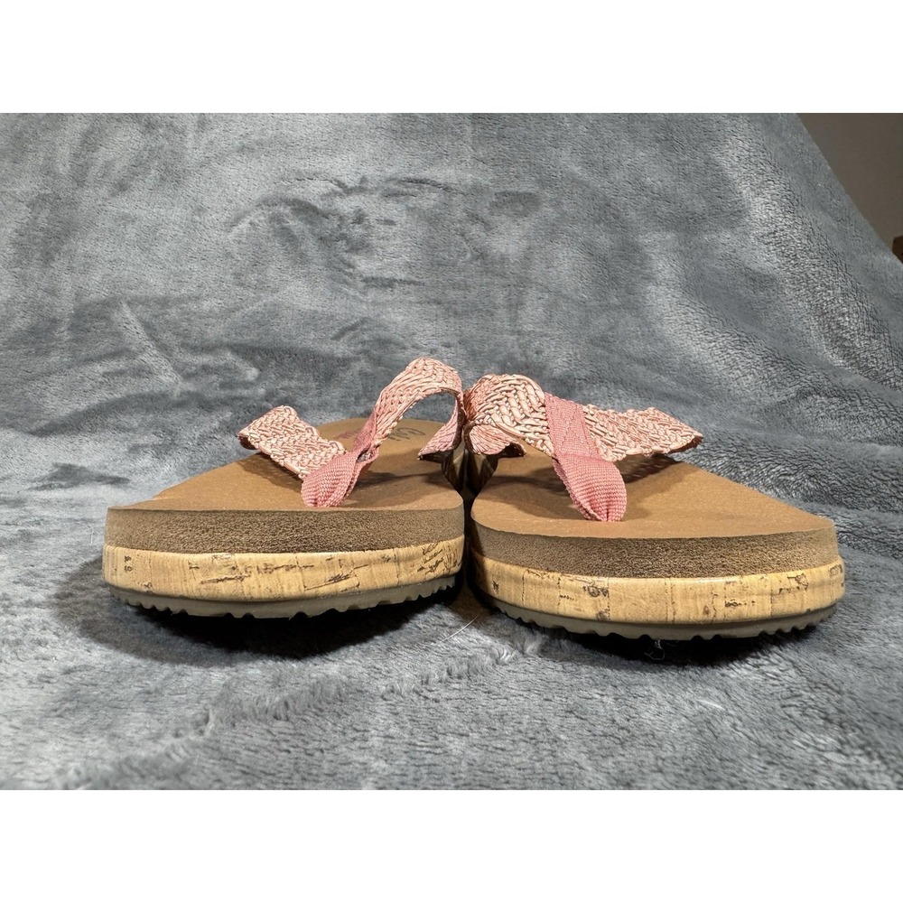 Skechers Shoes Womens Size 8 Pink Cali Yoga Foam Thong Wedge Sandals Cork - Picture 8 of 9